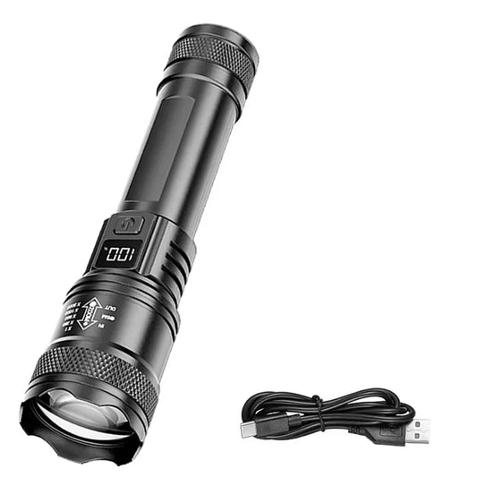 Ultra Bright P50 LED Flashlight Tactical EDC Zoomable Handheld Torch Emergency Spotlight 14500 18650 Battery